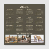 Jahr 2026 Kalender 3 - Fotocollage der Familie Magnetkarte (Vorderseite)
