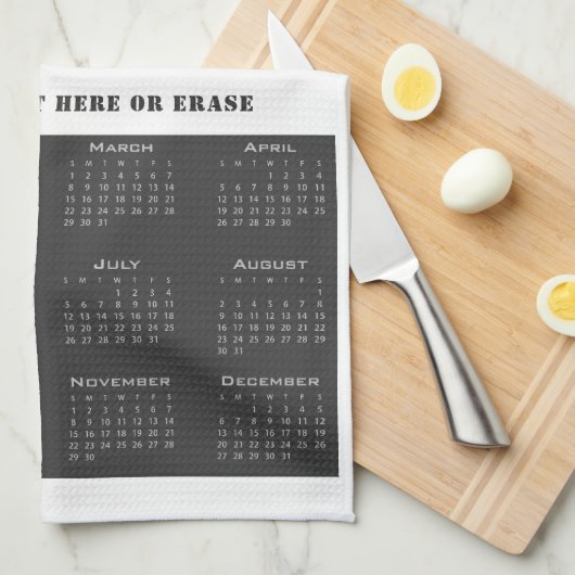 Jahr 2026 Kalender 5 Foto Collage Küche Handtuch (Viertel Falte)