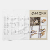Jahr 2026 Kalender Dog Haustier 4 FotoCollage Geschirrtuch (Horizontal)