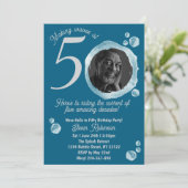 Jahr 50 Wasserblasen Geburtstagsparty Einladung (Stehend Vorderseite)