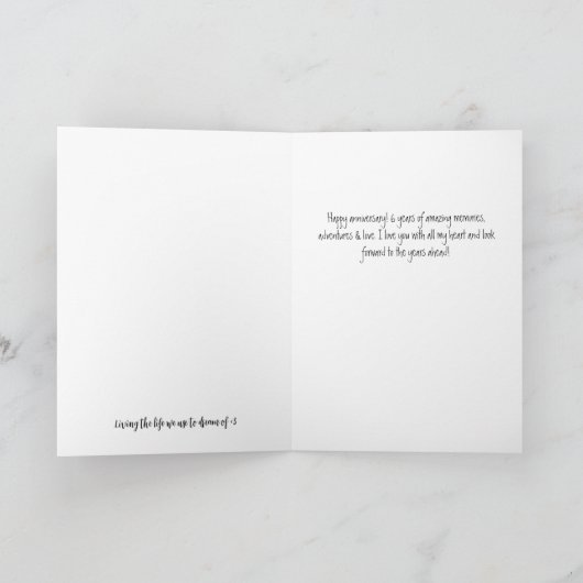 Jahr 6 Jubiläumskarte Karte (Innenseite)