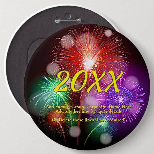 Jahr ändern, NeujahrsFirewalls mit beliebigem Name Button (Vorne & Hinten)