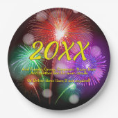 Jahr ändern, NeujahrsFirewalls mit beliebigem Name Pappteller (Vorderseite)