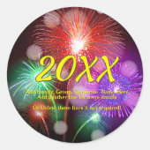 Jahr ändern, NeujahrsFirewalls mit beliebigem Name Runder Aufkleber (Vorderseite)