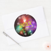 Jahr ändern, NeujahrsFirewalls mit beliebigem Name Runder Aufkleber (Umschlag)