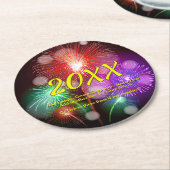 Jahr ändern, NeujahrsFirewalls mit beliebigem Name Runder Pappuntersetzer (Angewinkelt)