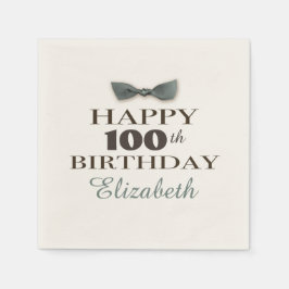 Jahr | Antique Happy Birthday Brown/Slate Serviette