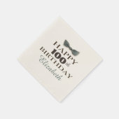 Jahr | Antique Happy Birthday Brown/Slate Serviette (Ecke)