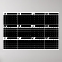 Jahr auf einen Blick undatierter minimalistischer Poster