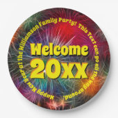 Jahr bearbeiten Text hinzufügen Name Neues Jahr 20 Pappteller (Vorderseite)