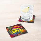 Jahr bearbeiten Text hinzufügen Name Neues Jahr 20 Rechteckiger Pappuntersetzer (Vor Ort)