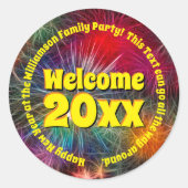 Jahr bearbeiten Text hinzufügen Name Neues Jahr 20 Runder Aufkleber (Vorderseite)