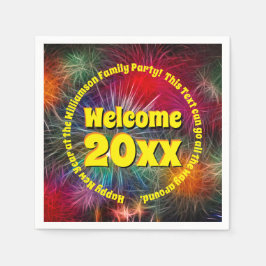 Jahr bearbeiten Text hinzufügen Name Neues Jahr 20 Serviette