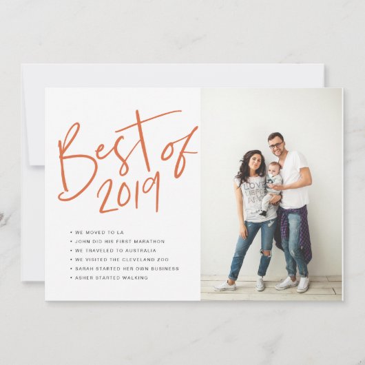 Jahr Beste Überprüfung im Jahr Red Holiday Card Einladung (Vorderseite)