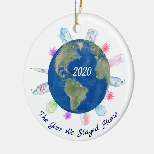 Jahr Bleibe Zuhause Quarantine World 2020 Covid Keramik Ornament (Links)