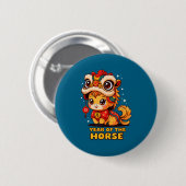 Jahr Chinesisches Pferd Lunar Button (Vorne & Hinten)