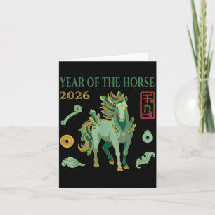 Jahr Das Pferd Chinesisches Glück Zodiak Karte