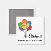 Jahr Datum, Alter, Name Personalisiert Geburtstag Magnet (Vorderseite/Rückseite)