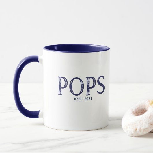 Jahr der blauen Pop Tasse (Mit Donut)