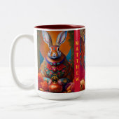 Jahr der chinesischen Astrologie-Zeichen RABBIT Ge Zweifarbige Tasse (Links)