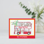 Jahr der Chinesischen Neujahrskarte des Kaninchens Postkarte (Stehend Vorderseite)