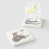 Jahr der Chinesischen Tierart Zodiac Steinuntersetzer (Seitenansicht)