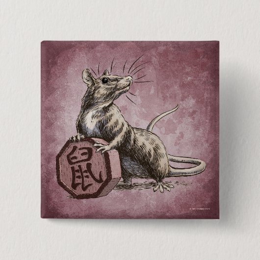 Jahr der Chinesischen Zodiac-Kunst Button (Vorderseite)