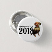 Jahr der doppelten Exposition des Hundes 2018 Button (Vorne & Hinten)