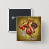 Jahr der Drache-chinesischen Tierkreis-Kunst Button (Vorne & Hinten)
