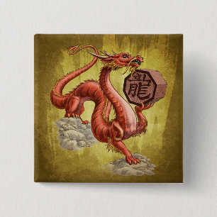 Jahr der Drache-chinesischen Tierkreis-Kunst Button