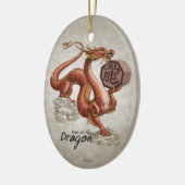 Jahr der Drache-chinesischen Tierkreis-Kunst Keramik Ornament (Links)