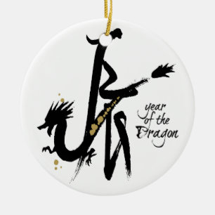 Jahr der Drache-Weihnachtsverzierungen 2012 Keramik Ornament