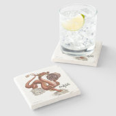 Jahr der Drachen Chinesischen Zodiac-Tierart Steinuntersetzer (Seitenansicht)