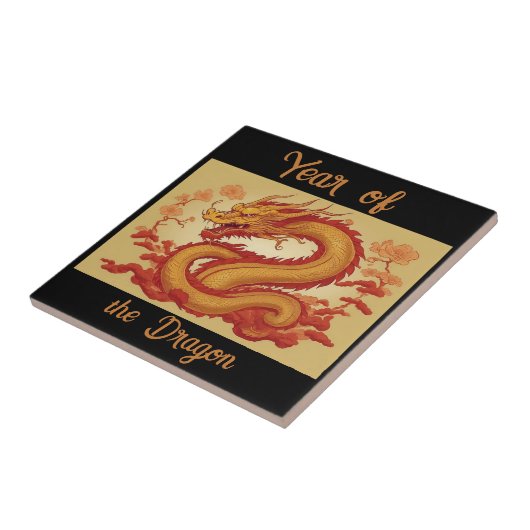 Jahr der Drachen-Keramik Fliese (Seite)