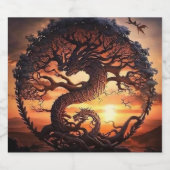 Jahr der Drachenweinflasche Schaumweinetikett (Einzelnes Label)