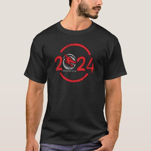 JAHR DER DRAGON 2024 Chinas Neujahrsastrolo T-Shirt (Vorderseite)