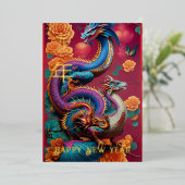 Jahr der Dragon FOIL New Year ART Card Folieneinladung (Stehend vorne)