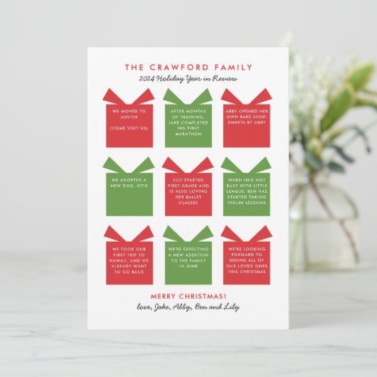 Jahr der Ferien Feiertagskarte (Stehend Vorderseite)