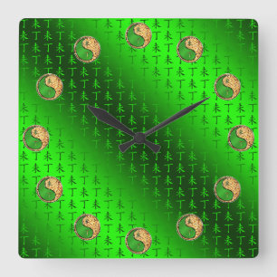 Jahr der Feuerziege Quadratische Wanduhr