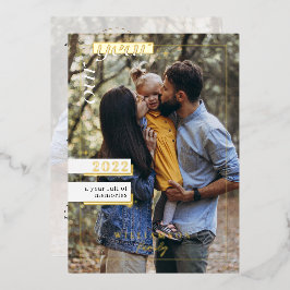 Jahr der Fotos der Überprüfungsfamilie Jahr voller Folien Feiertagskarte