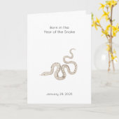 Jahr der Geburtsankündigung der Schlange Karte (Gelbe Blume)