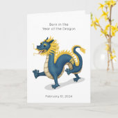 Jahr der Geburtserklärung des Dragon Baby Karte (Gelbe Blume)