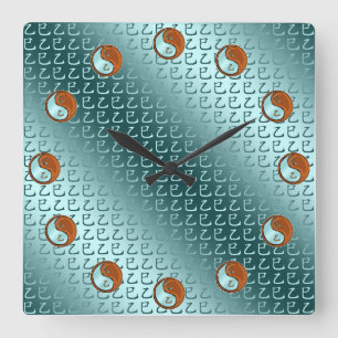 Jahr der Holzschlange Quadratische Wanduhr