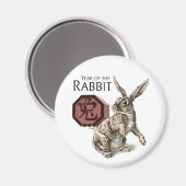 Jahr der Kaninchen-Chinesischen Zodiakkunst Magnet (Vorderseite/Rückseite)