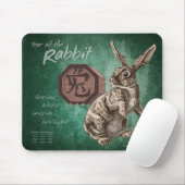 Jahr der Kaninchen-Chinesischen Zodiakkunst Mousepad (Mit Mouse)