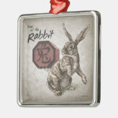 Jahr der Kaninchen-Chinesischen Zodiakkunst Ornament Aus Metall (Links)