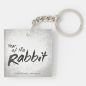 Jahr der Kaninchen-Chinesischen Zodiakkunst Schlüsselanhänger (Rückseite)