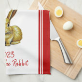 Jahr der Kaninchen Chinesisches Neujahr 2023 Zodia Geschirrtuch (Viertel Falte)