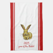 Jahr der Kaninchen Chinesisches Neujahr 2023 Zodia Geschirrtuch (Vertikal)
