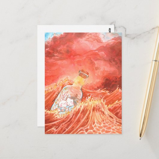 Jahr der Kaninchen- DNM-Postkarten Postkarte (Vorderseite/Rückseite Beispiel)